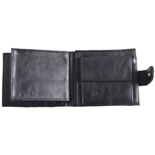 Rhett Distressed Look PU Wallet Black Coin